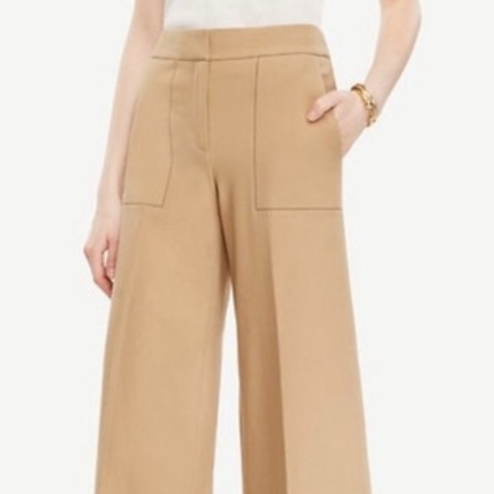 Ann Taylor Factory Woman’s Navy The Wide Leg Crop Pants Porkchop Pockets Size 6 - Picture 10 of 11